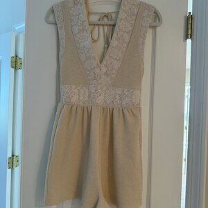 Zara Cream Boucle Sleeveless Romper